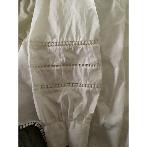 J. Crew White Lace Bib Blouse — Small - Picture 7 of 9